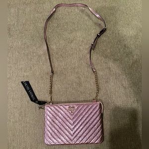 Shimmering Victoria’s Secret Pink Purse With 3 Long Compartments. Brand New!